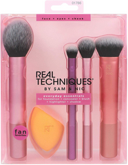Real Techniques Everyday Essentials Makeup Brush Set With Single Sponge