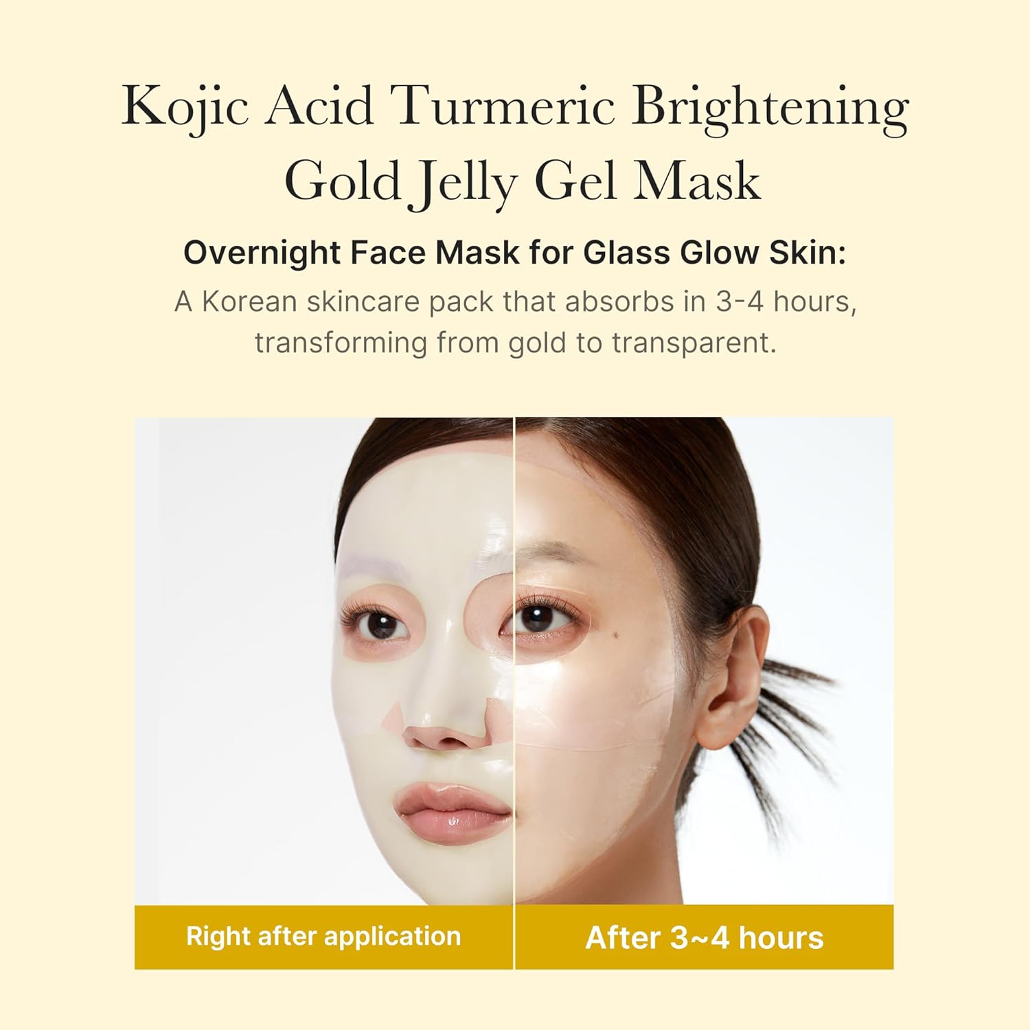 Medicube Kojic Acid Turmeric Gold Jelly Gel Face Sheet Mask ( 4/Sheets Box )