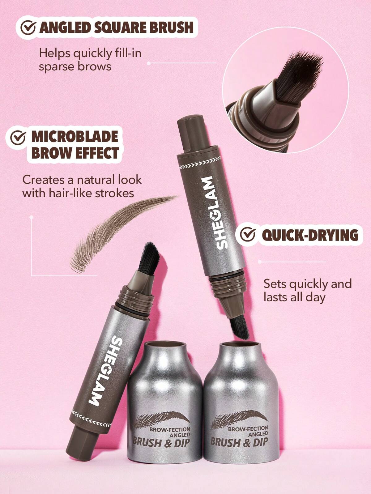 SHEGLAM Brow Shaping Brush & Dip (4/Shades Available)