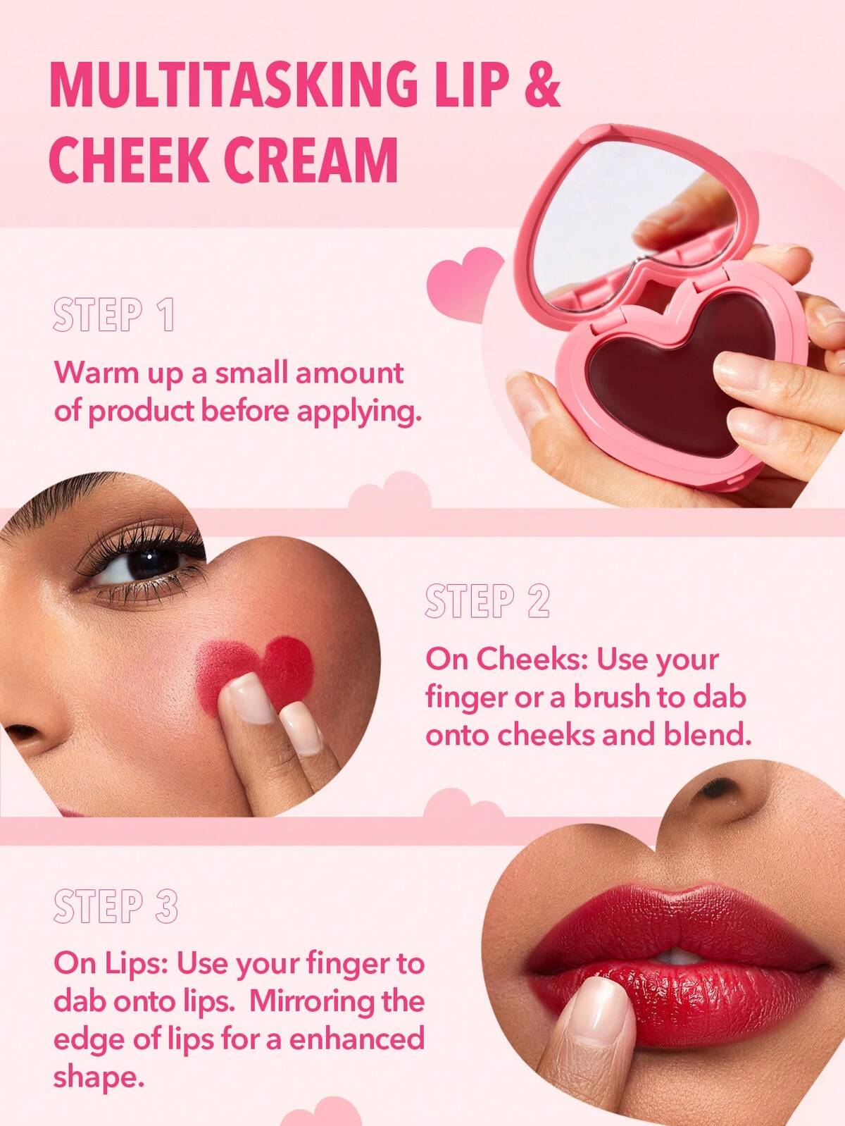 SHEGLAM Heart-Shaped Playing Cupid Cream Blush (4/Shades Available)