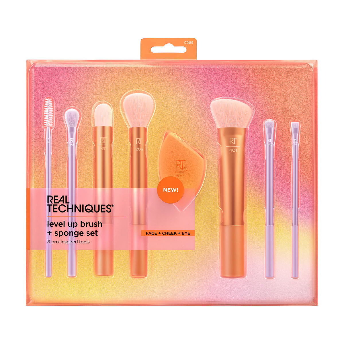 Real Techniques Level Up Brush + Sponge 8/Pcs Set