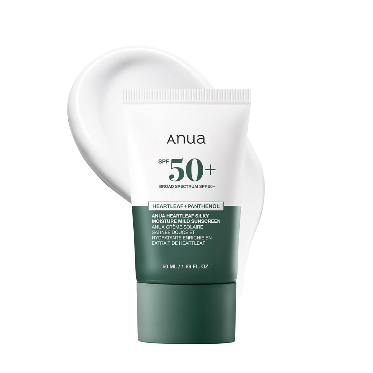 ANUA Heart Leaf Silky Moisture Mild Sunscreen 50ml