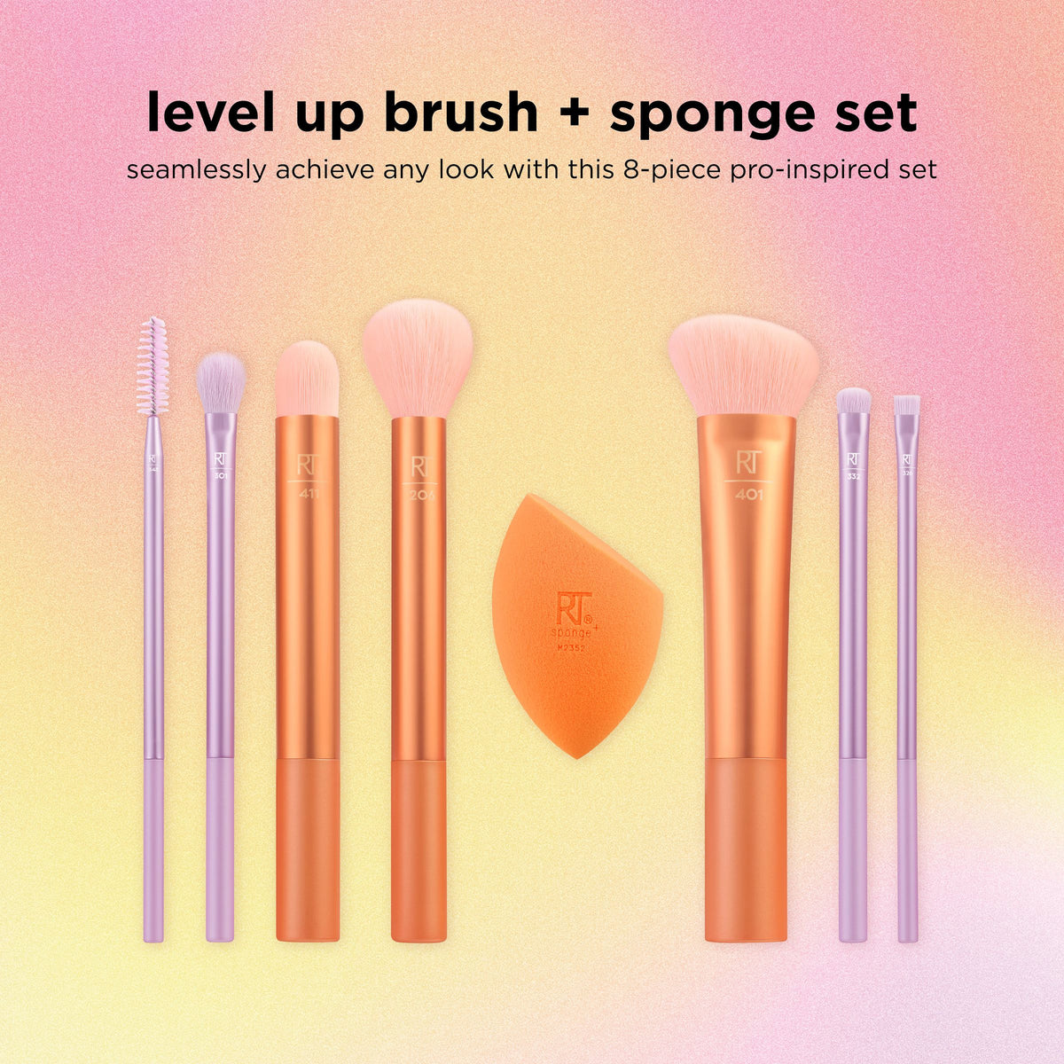 Real Techniques Level Up Brush + Sponge 8/Pcs Set