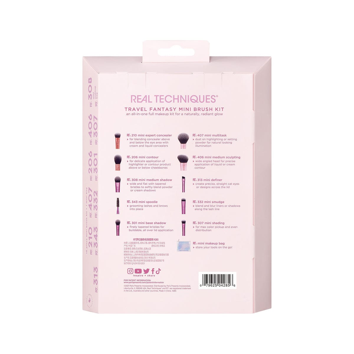 Real Techniques -Travel Fantasy Mini Brush 10/Pcs Kit
